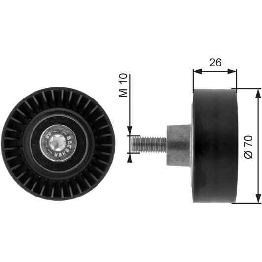 T36163 Gates Обвідний ролик поліклинового ременя