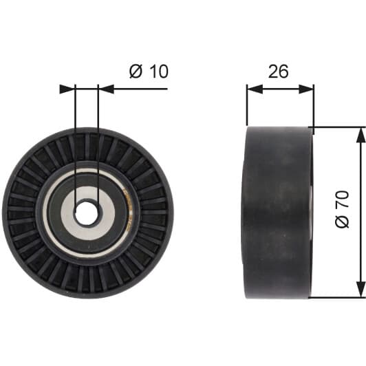 T36393 Gates Обвідний ролик поліклинового ременя