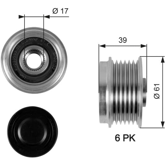 OAP7042 Gates Муфта генератора