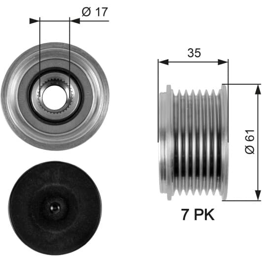 OAP7095 Gates Муфта генератора