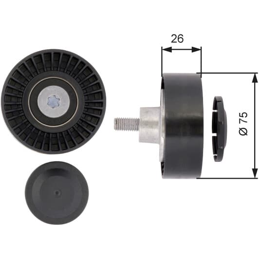 T36385 Gates Обводной ролик поликлинового ремня