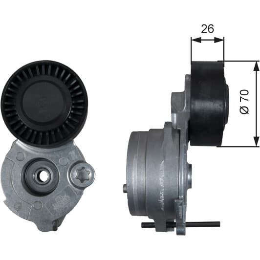 T39333 Gates Натяжной ролик поликлинового ремня