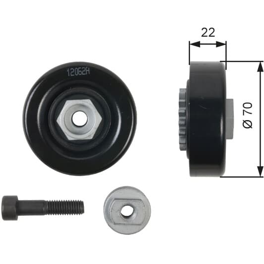 T36408 Gates Натяжной ролик поликлинового ремня