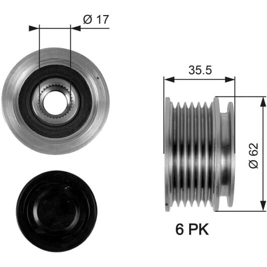 OAP7044 Gates Муфта генератора