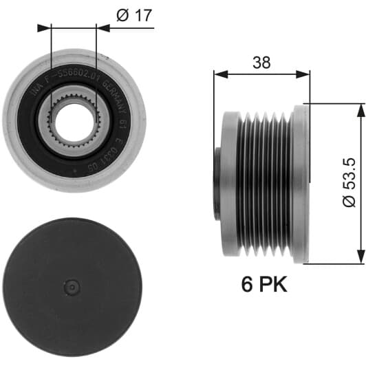 OAP7081 Gates Муфта генератора