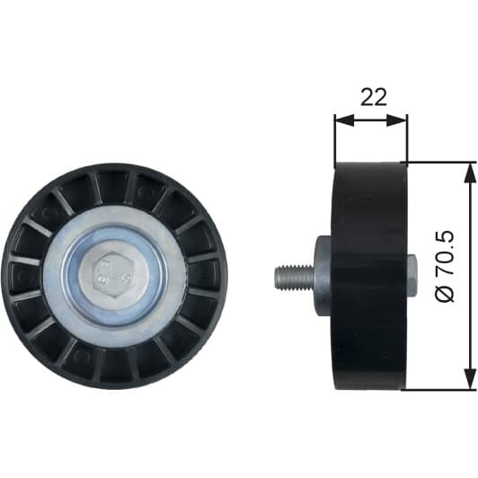 T36607 Gates Обвідний ролик поліклинового ременя