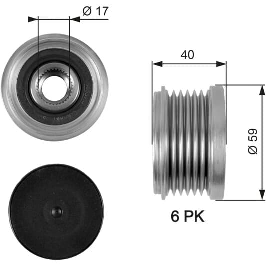 OAP7097 Gates Муфта генератора
