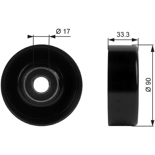 T38033 Gates Обводной ролик поликлинового ремня