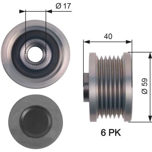 OAP7144 Gates Муфта генератора