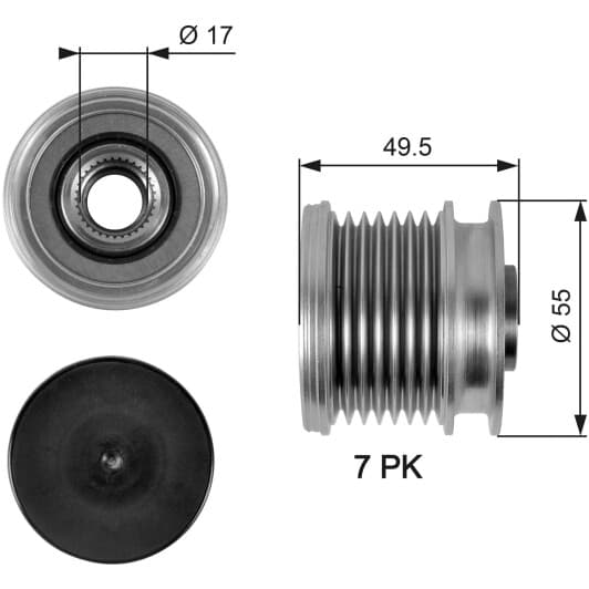 OAP7086 Gates Муфта генератора