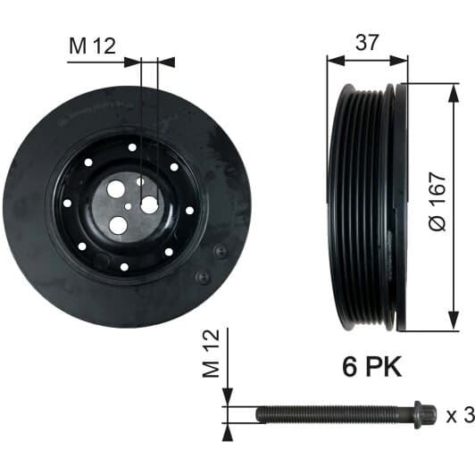 TVD1060A Gates Шкив коленчатого вала