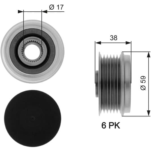 OAP7039 Gates Муфта генератора