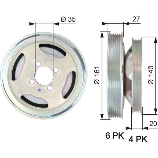 TVD1075 Gates Шкив коленчатого вала