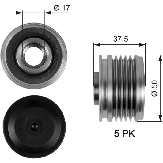 OAP7053 Gates Муфта генератора