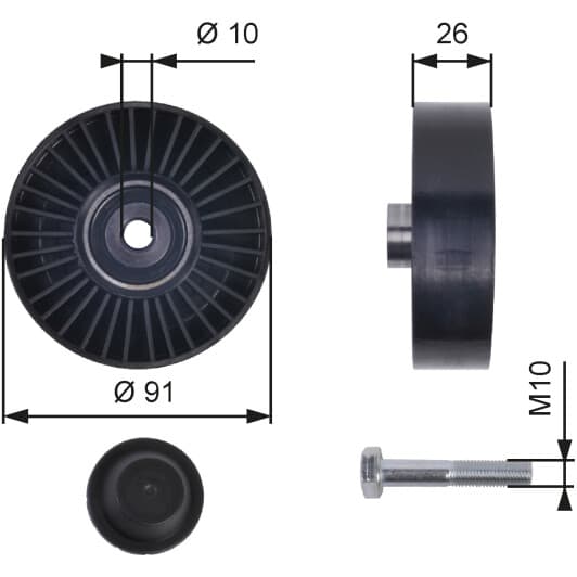 T36001 Gates Обвідний ролик поліклинового ременя
