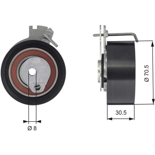 T43159 Gates Натяжной ролик ремня ГРМ
