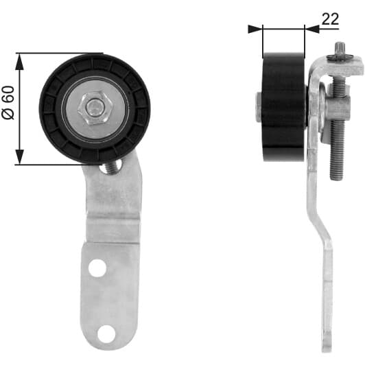T36074 Gates Обвідний ролик поліклинового ременя