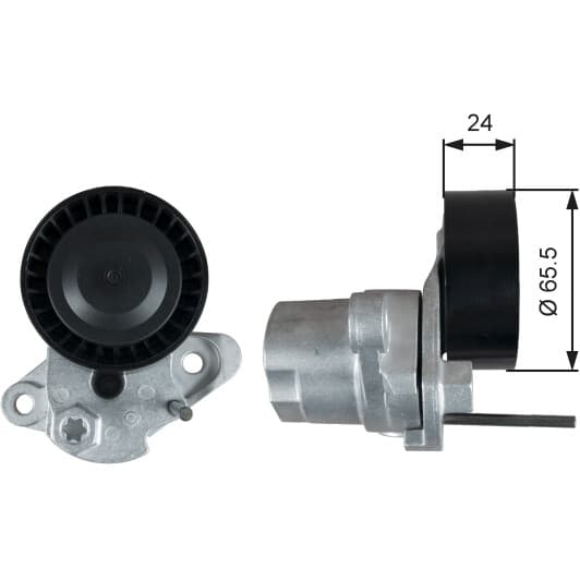 T39387 Gates Натяжной ролик поликлинового ремня