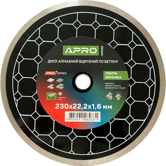 Круг отрезной Apro Pro+ 830082 230 мм