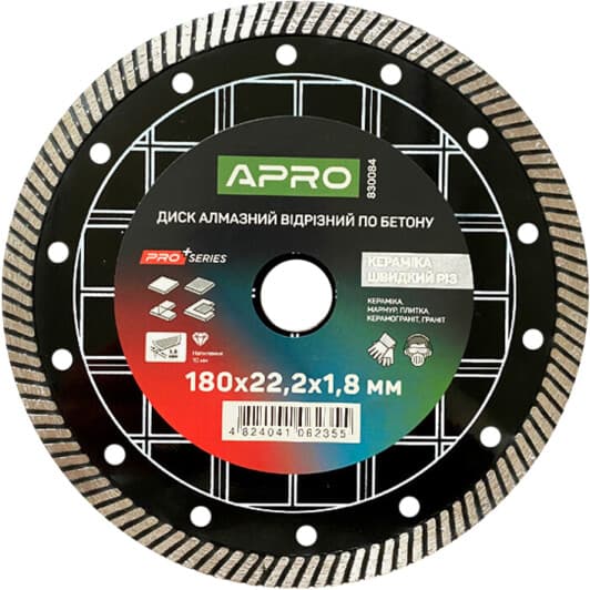 Круг відрізний Apro Pro+ 830084 180 мм