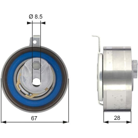 T43152 Gates Натяжной ролик ремня ГРМ