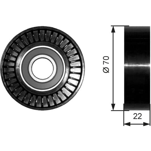 T36252 Gates Обводной ролик поликлинового ремня