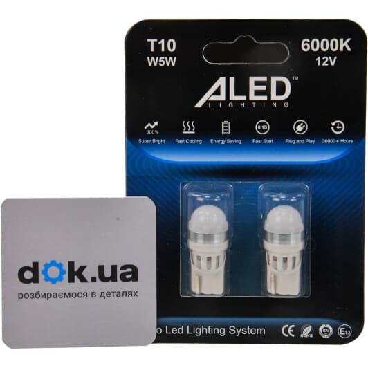 Автолампа ALed W5W W2,1x9,5d 1 W біла 32515