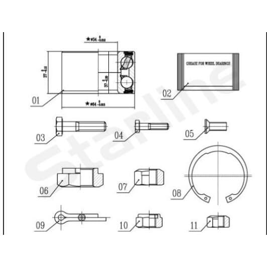 LO 00593 Starline Підшипник ступиці колеса