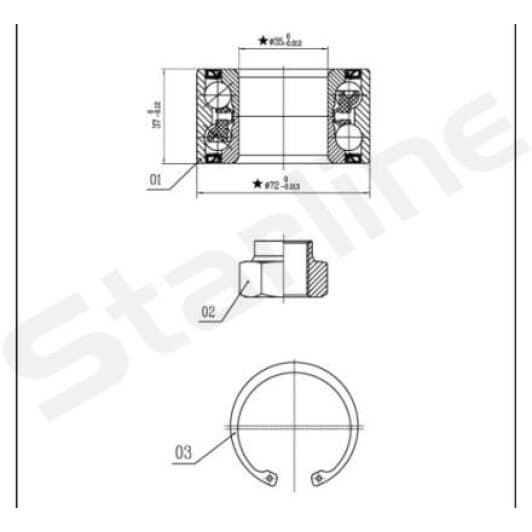 LO 00882 Starline Подшипник ступицы колеса