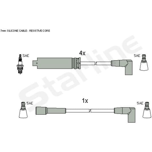 zk7282 Starline Комплект дротів запалювання