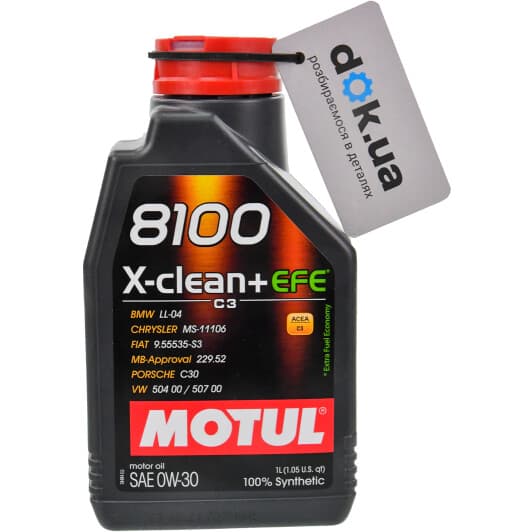 Motul 8100 X-Clean+EFE 0W-30 (1 л) моторна олива