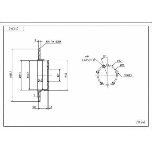 214240 Hart Тормозной диск