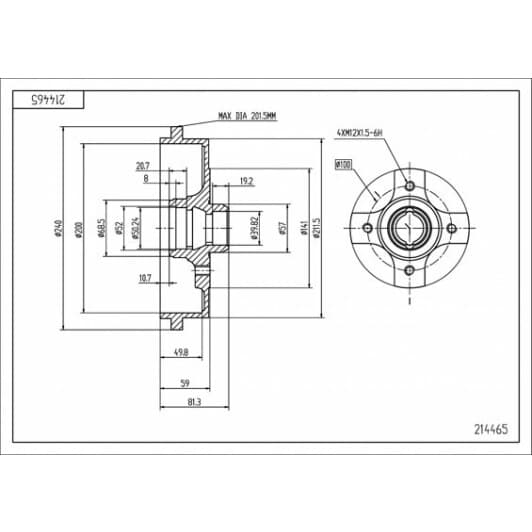 214465 Hart Тормозной барабан