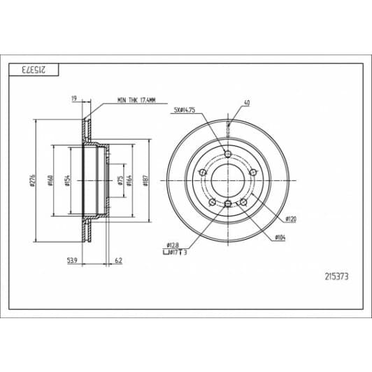 215373 Hart Тормозной диск для BMW 3 Series