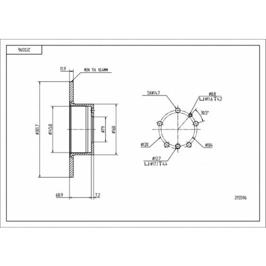 215596 Hart Тормозной диск для BMW 5 Series