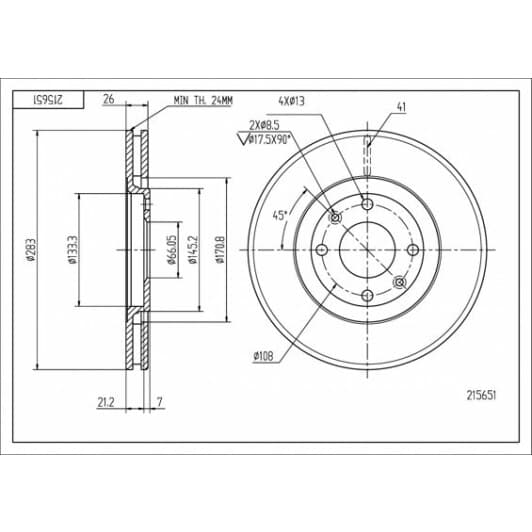 215651 Hart Гальмівний диск