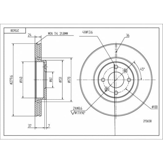 215658 Hart Гальмівний диск