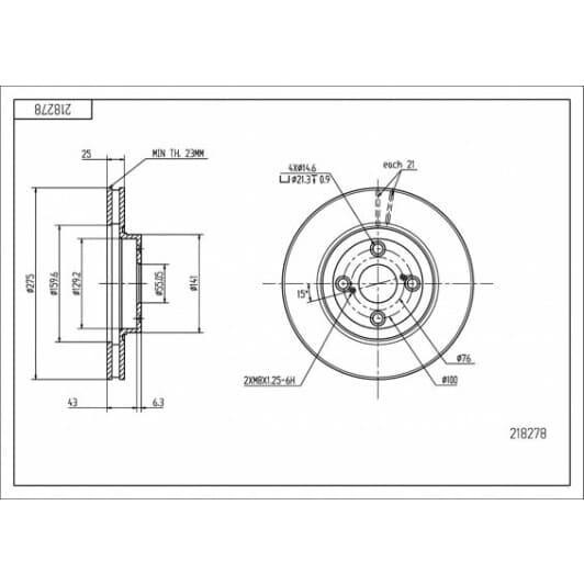 218278 Hart Гальмівний диск