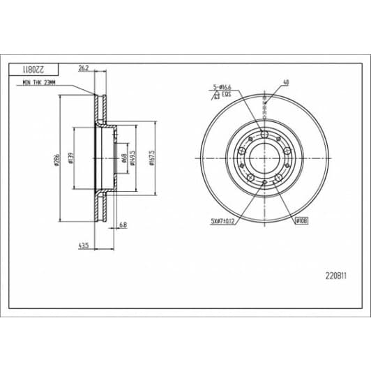 220811 Hart Тормозной диск