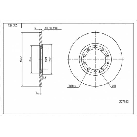 227982 Hart Тормозной диск для Ford Transit