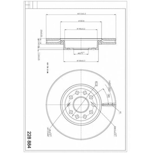 228884 Hart Тормозной диск