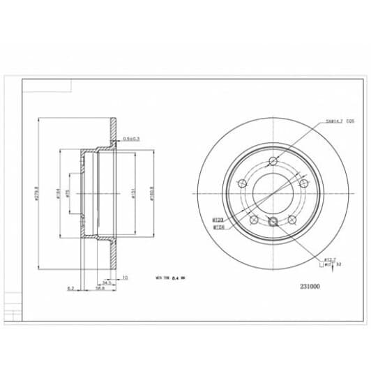 231000 Hart Гальмівний диск для BMW 1 Series