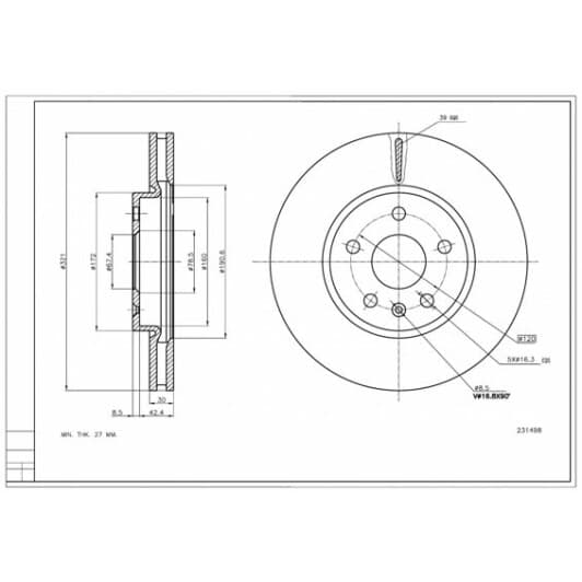 231498 Hart Гальмівний диск