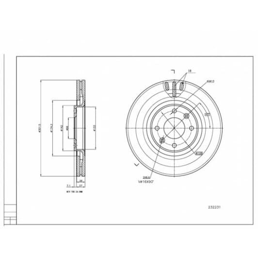 232231 Hart Тормозной диск