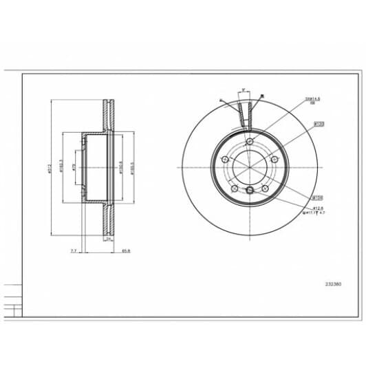 232380 Hart Тормозной диск