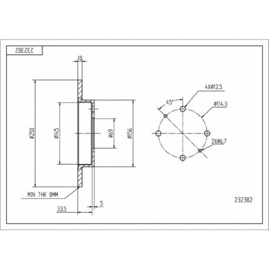 232382 Hart Гальмівний диск