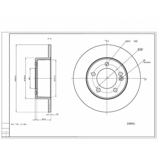 236841 Hart Гальмівний диск для Renault Master