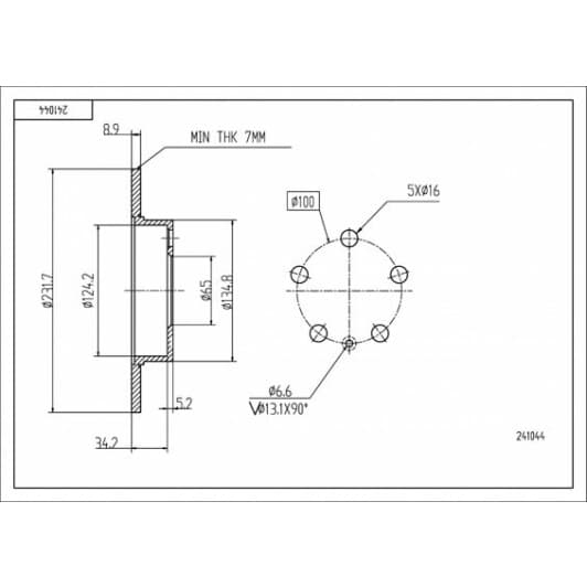 241044 Hart Гальмівний диск