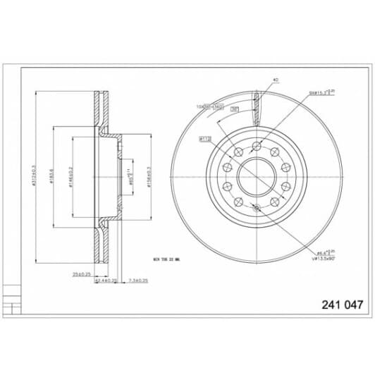 241047 Hart Тормозной диск