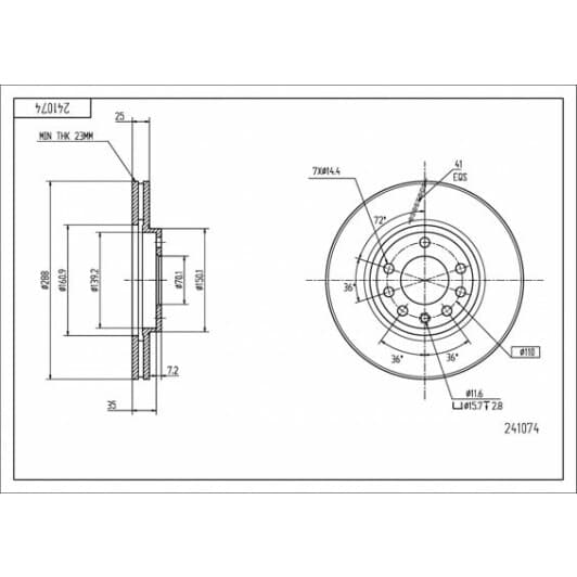 241074 Hart Гальмівний диск